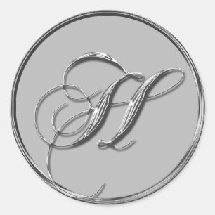 Sticker für das Silver Formal Wedding Monogram H S