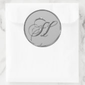 Sticker für das Silver Formal Wedding Monogram H S (Tasche)