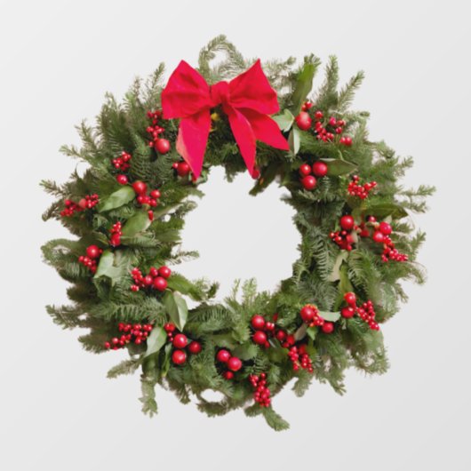 Sticker für das Weihnachtsfenster - Berries & Bow (Blatt)