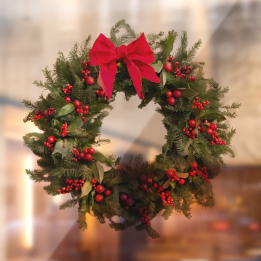 Sticker für das Weihnachtsfenster - Berries & Bow (Blatt 2)