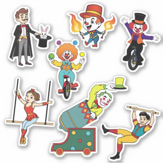 Sticker für den Cartoon moderner Circus Performers (Vorderseite)
