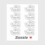 Sticker für den Schreibnamen mit Herz Vinyl Sticke<br><div class="desc">Set von acht identischen Scriptnamen Aufklebern kombiniert mit einem Herzdesign. Dieser Aufkleber kann leicht personalisiert werden, indem er den Namen in einen anderen Namen Ihrer Wahl oder in einen beliebigen Text ändert. Mit dem Namensaufkleber können Sie Ihr Brautparty, Ihre Hochzeit, Ihren Junggeselinnen-Abschied oder andere Party-Geschenke oder Favoriten mit Ihrer eigenen...</div>