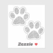 Sticker für den Silver Glitzer Paw Prints (Blatt)