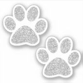 Sticker für den Silver Glitzer Paw Prints (Vorderseite)
