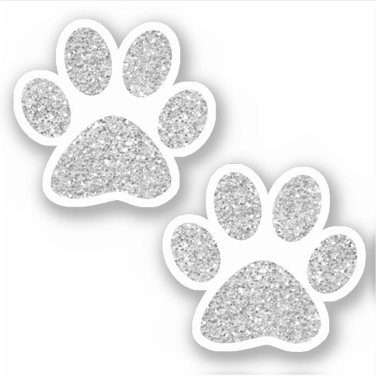 Sticker für den Silver Glitzer Paw Prints (Vorderseite)