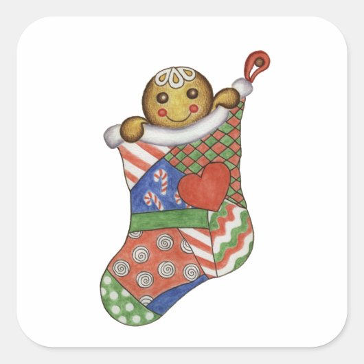 Sticker für den Weihnachtsgingerbrot-Strumpf (Vorderseite)