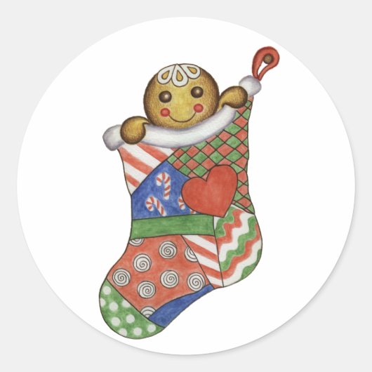 Sticker für den Weihnachtsgingerbrot-Strumpf (Vorderseite)