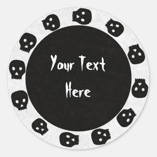 Sticker für den weißen schwarzen Schädel (Vorderseite)
