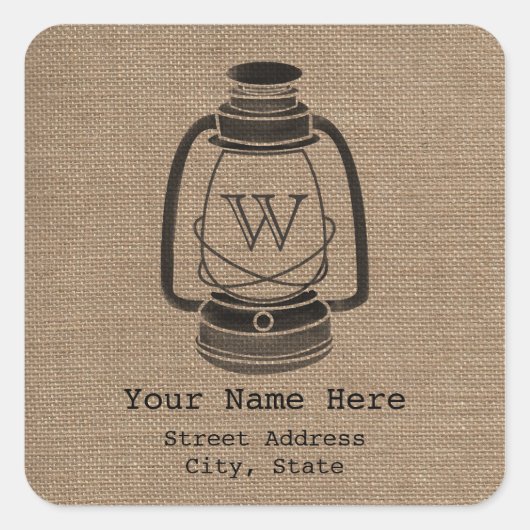 Sticker für die am Burlap Inspiriert Monogram Lant (Vorderseite)