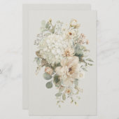 Sticker für die Elfenbeinküste - Eleganter Blumens Briefpapier (Vorne/Hinten)