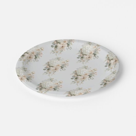 Sticker für die Elfenbeinküste - Eleganter Blumens Pappteller (Schrägansicht)