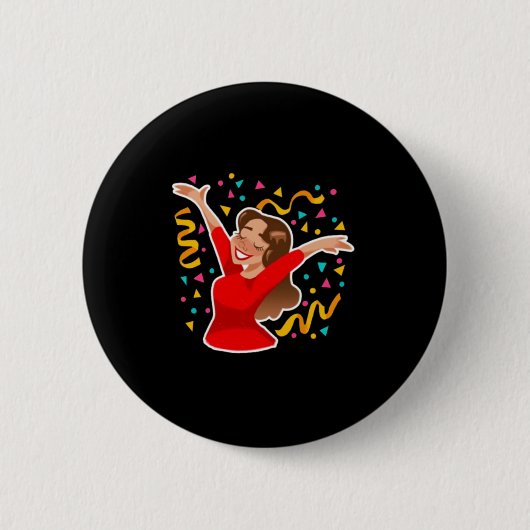 Sticker für die Ermächtigung von Mädchen Button (Vorderseite)