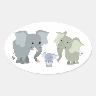 Sticker für die Familie der niedlichen Cartoon