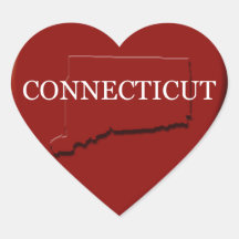 Sticker für die Herzkarte von Connecticut