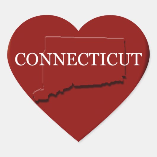 Sticker für die Herzkarte von Connecticut (Vorderseite)