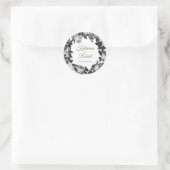 Sticker für die Hochzeit in Schwarz-Weiß-Rosen (Tasche)