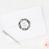 Sticker für die Hochzeit in Schwarz-Weiß-Rosen (Umschlag)