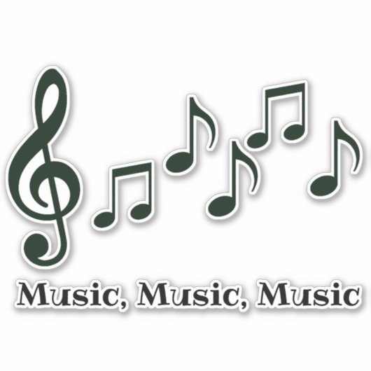 Sticker für die Kontur von Musiknotes (Vorderseite)