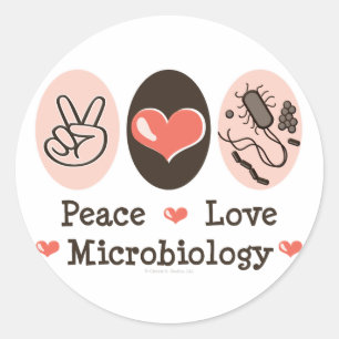 Sticker für die Mikrobiologie der Peace Liebe
