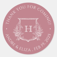 Sticker für die Rose Gold Monogram Wedding