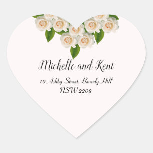 Sticker für die Rücksendeadresse White Roses