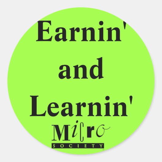 Sticker für Earnin' und Learnin (Vorderseite)