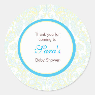 Sticker für EleganGelb und Blau Damask