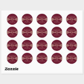 Sticker für Elegant Gold Burgundy Gastgeschenk Hoc (Blatt)
