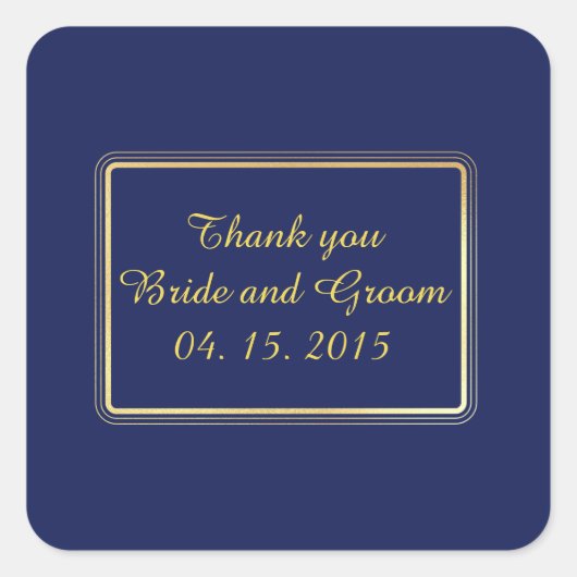 Sticker für Elegant Gold Navy Blue Gevor (Vorderseite)