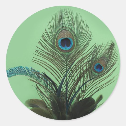 Sticker für Elegant Peacock (grün) (Vorderseite)