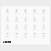 Sticker für Elegant Toile Blue Gastgeschenk Hochze (Blatt)
