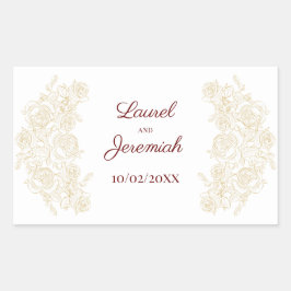 Sticker für elegante Burgundy & Golden Rose
