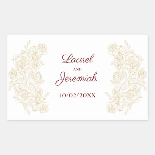 Sticker für elegante Burgundy & Golden Rose