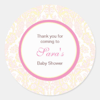 Sticker für elegante Gelb- und Rosa Damaske