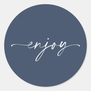 Sticker für Elegante Navy "Enjoy" Gastgeschenk Hoc