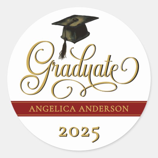 Sticker für elegante Script-Abschluss (Vorderseite)