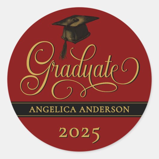 Sticker für elegante Script-Abschluss (Vorderseite)