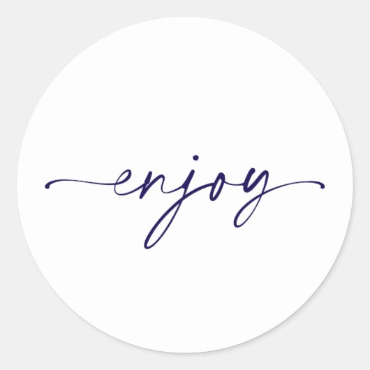 Sticker für elegante, weiße "Enjoy" Gastgeschenk H (Vorderseite)
