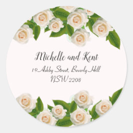 Sticker für elegante White Roses-Hochzeitsticker f