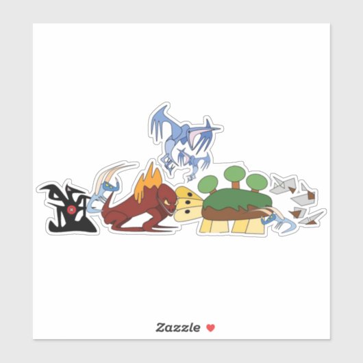 Sticker für elementare Drachen (Blatt)