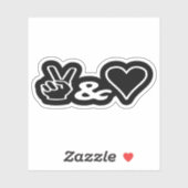 Sticker für Frieden und Liebe (Blatt)