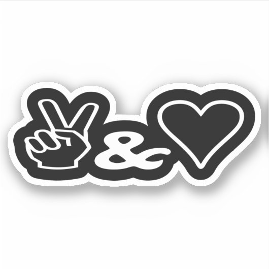 Sticker für Frieden und Liebe (Vorderseite)