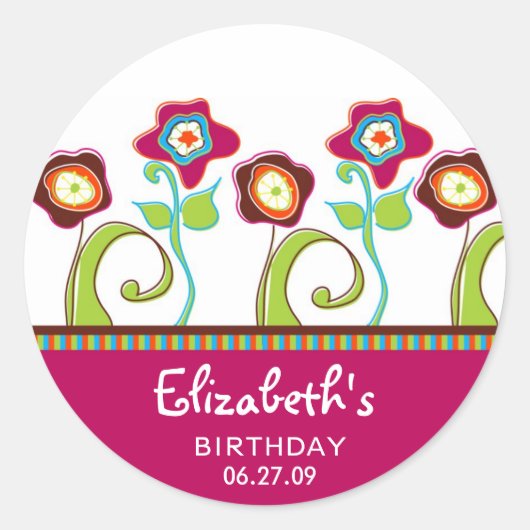 Sticker für Funky Blume (Vorderseite)