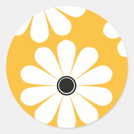 Sticker für Funky Daisies (Gelb) (Vorderseite)