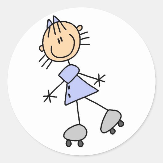 Sticker für Girl-Skaten-Sticker (Vorderseite)