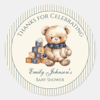 Sticker für Jungen-Bär-Baby-Party