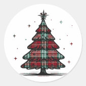 Sticker für karierte Weihnachtsbaum (Vorderseite)