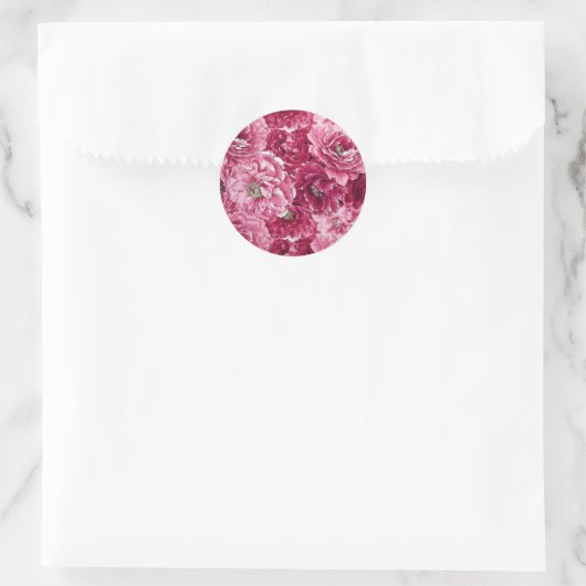 Sticker für klassische rosa Peonies (Tasche)