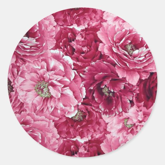 Sticker für klassische rosa Peonies (Vorderseite)