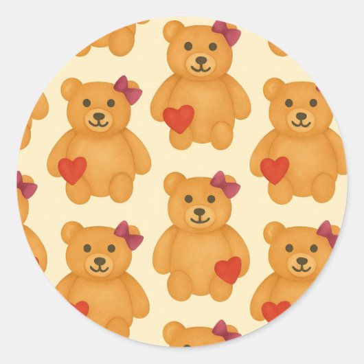 Sticker für klassische Teddy-Bären (Vorderseite)